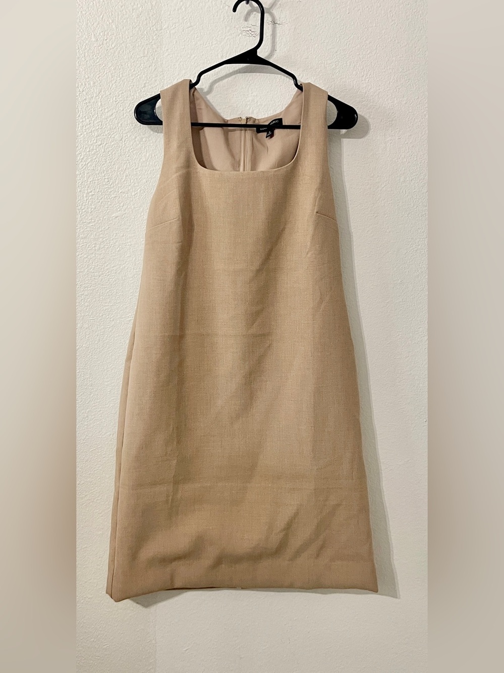 Banana Republic Square Neck Mini Dress | Tan | Size 8 - Picture 2 of 6
